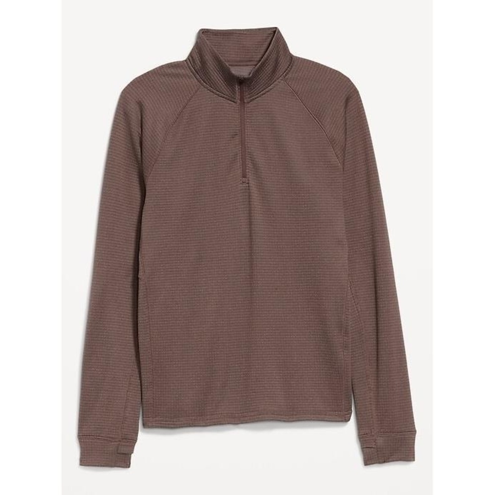 NWT Old Navy‎ Brown Go-Dry Cool Waffle Long Sleeve Quarter Zip Pullover Size XXL